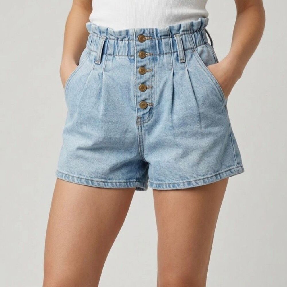 American eagle mom short Jean denim elastic waist cute fit size 4